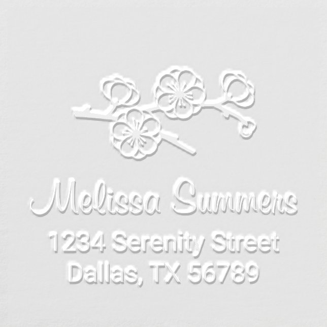 Sakura Cherry Blossoms Custom Return Address Embosser (Design)