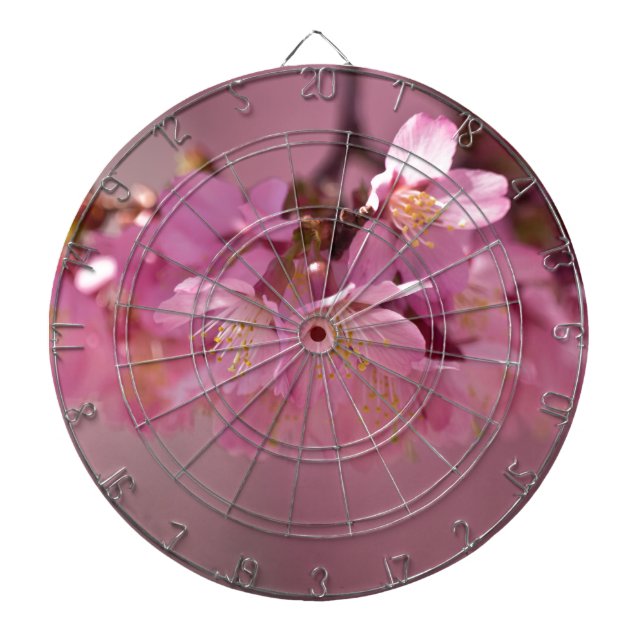 Sakura Cherry Blossoms Delicate Pink Bouquet Dart Board (Front)