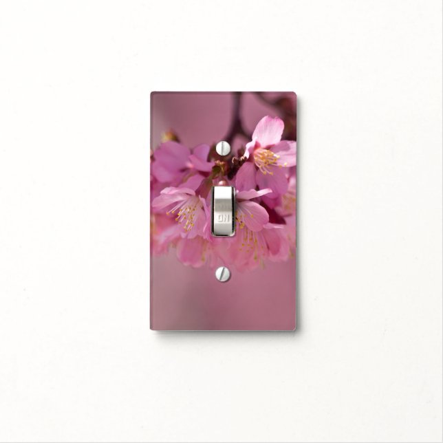 Sakura Cherry Blossoms Delicate Pink Bouquet Light Switch Cover (In Situ)