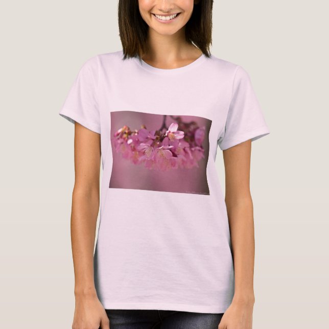Sakura Cherry Blossoms Delicate Pink Bouquet T-Shirt (Front)
