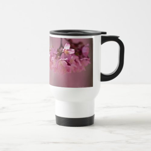 Sakura Cherry Blossoms Delicate Pink Bouquet Travel Mug