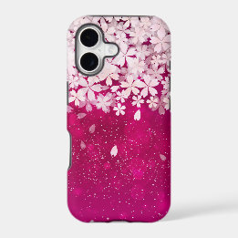 Sakura Cherry Blossoms Fuchsia & White Flowers iPhone 17 Case