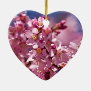 Sakura Cherry Blossoms Kissed by Sunlight Ceramic Ornament
