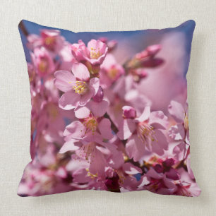 Sakura Cherry Blossoms Kissed by Sunlight Throw Pillow