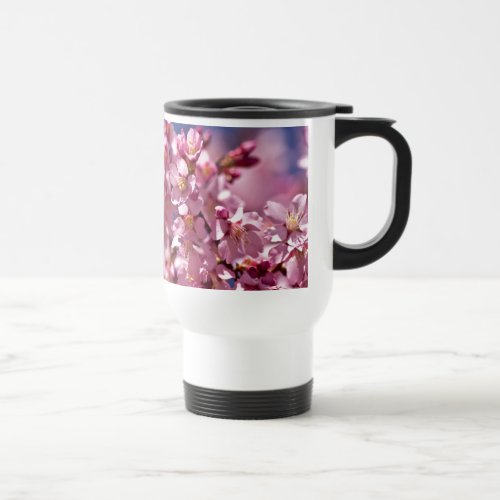 Sakura Cherry Blossoms Kissed by Sunlight Travel Mug