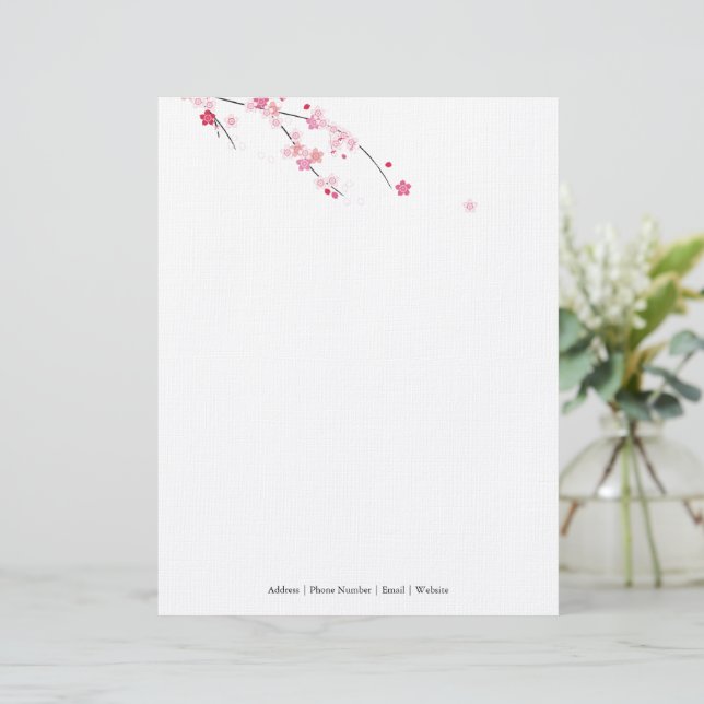 Sakura Cherry Blossoms Letterhead | Zazzle