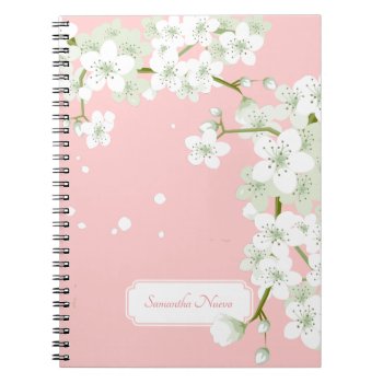 Sakura Cherry Blossoms Notebook by thepapershoppe at Zazzle