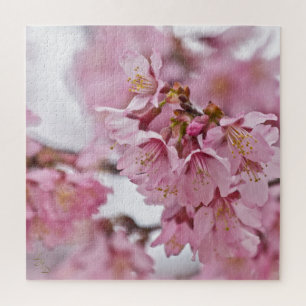 Sakura Cherry Blossoms Pale Pink Jigsaw Puzzle