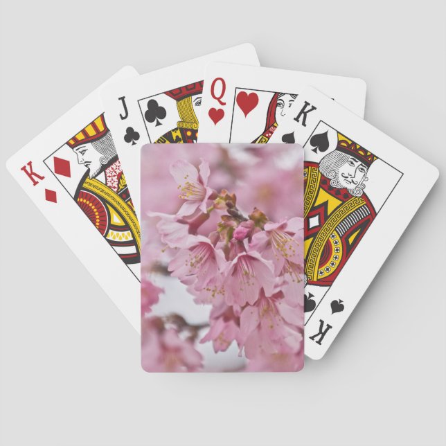 Sakura Cherry Blossoms Pale Pink Poker Cards (Back)