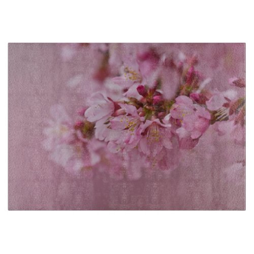 Sakura Cherry Blossoms Pale Pink Reflections Cutting Board