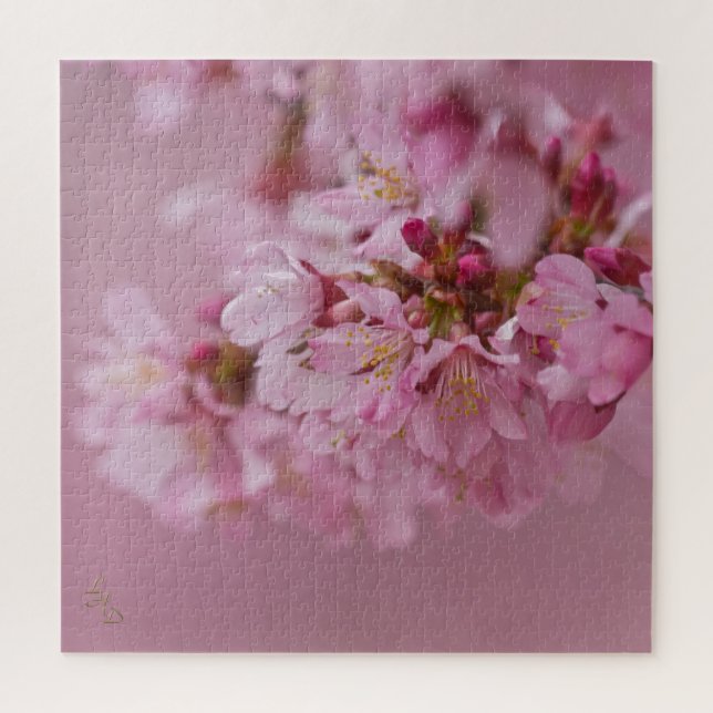 Sakura Cherry Blossoms Pale Pink Reflections Jigsaw Puzzle (Vertical)