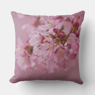 Sakura Cherry Blossoms Pale Pink Reflections Throw Pillow
