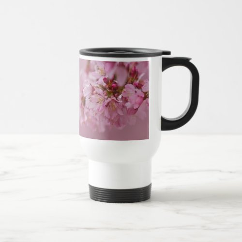 Sakura Cherry Blossoms Pale Pink Reflections Travel Mug