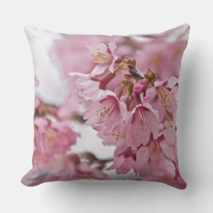 Sakura Cherry Blossoms Pale Pink Throw Pillow