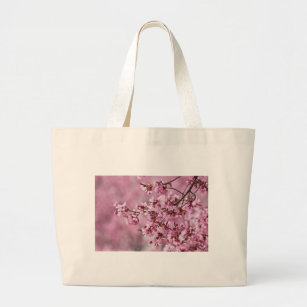 Sakura Cherry Blossoms Pastel Pink Layers Large Tote Bag