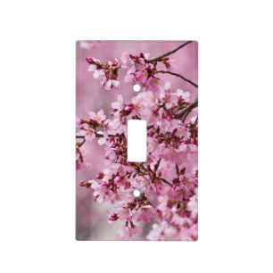 Sakura Cherry Blossoms Pastel Pink Layers Light Switch Cover