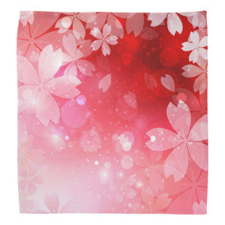 Sakura Cherry Blossoms Red Pink White Flowers Bandana