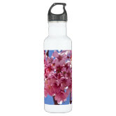 Cherry Blossom Water Bottle, Personalized Sakura Water Bottle,  Cherryblossom, Stainless Steel Slim Water Bottle, Pink Flower Travel Mug 