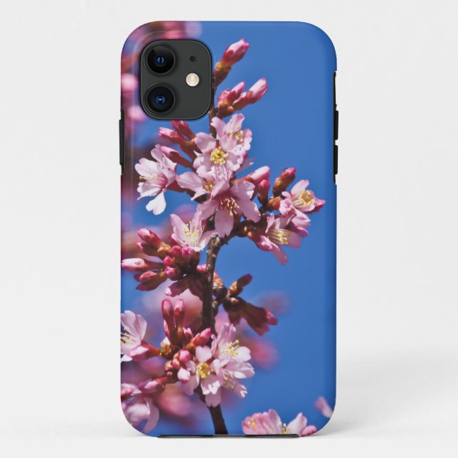 Sakura Cherry Blossoms Touching Blue Case-Mate iPhone Case (Back)