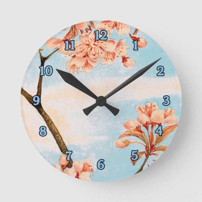 Sakura Cherry Blossoms Wall Clock (Front)
