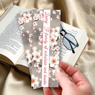 Sakura cherry floral pattern and Chinese quote Bookmarks
