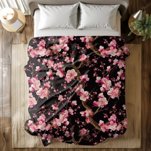 Sakura Chery Blosom Pattern Fleece Blanket