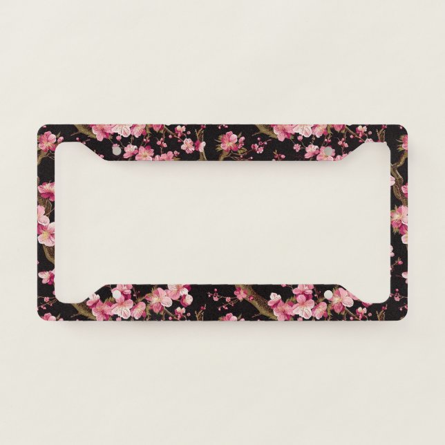 Sakura Chery Blosom Pattern  License Plate Frame (Front)