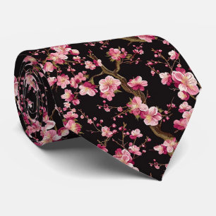Sakura Chery Blosom Pattern Neck Tie