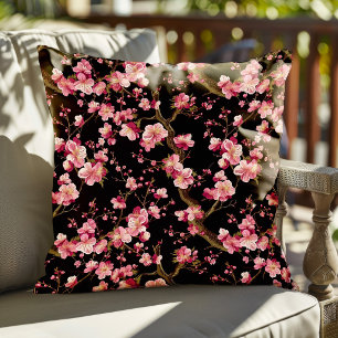 Sakura Chery Blosom Pattern Throw Pillow