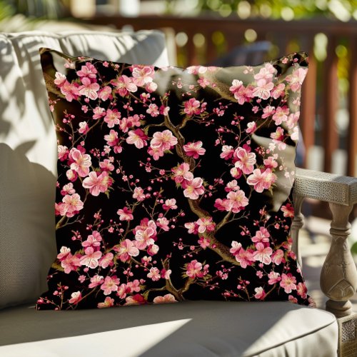 Sakura Chery Blosom Pattern  Throw Pillow