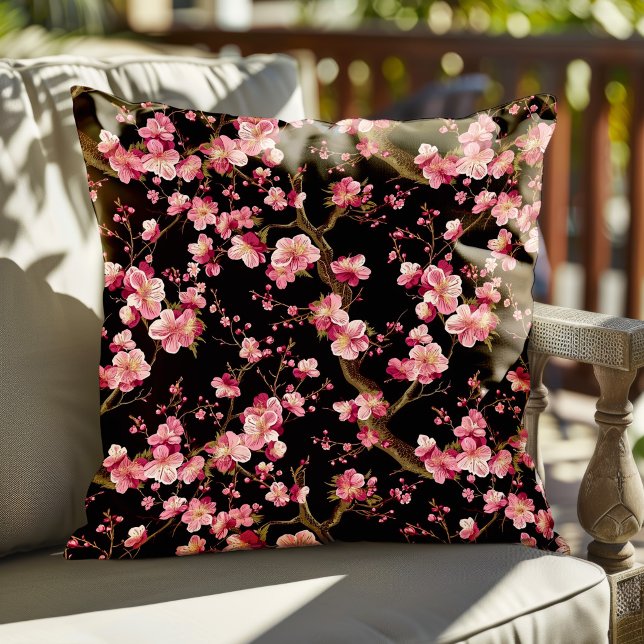 Sakura Chery Blosom Pattern  Throw Pillow (Creator Uploaded)