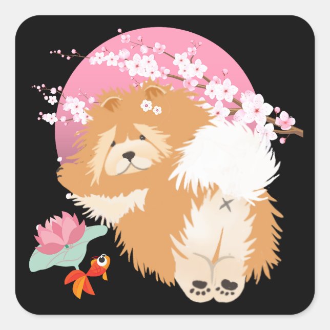 SAKURA - Chow - black stickers (Front)