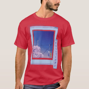 Sakura Cute Anime Vaporwave Japanese Night City T- T-Shirt