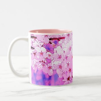 Sakura - Dreamy Cherry Blossom Two-tone Coffee Mug by justbecauseiloveyou at Zazzle