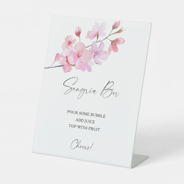 Sakura elegant - sangria bar pedestal sign (Front)