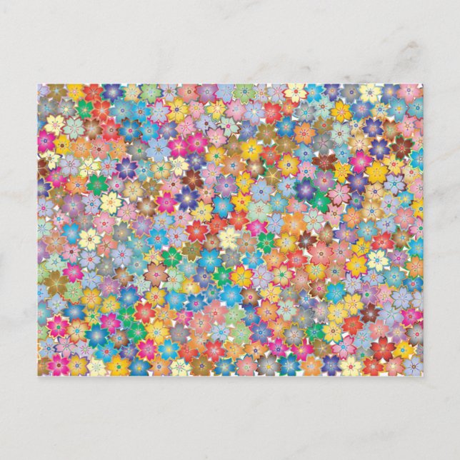 Sakura Floral Colorsplash Postcard (Front)