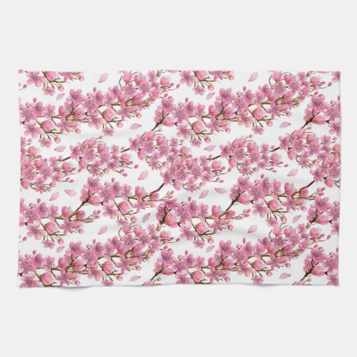 Sakura Flower Branches Kitchen Towel 16 x 24