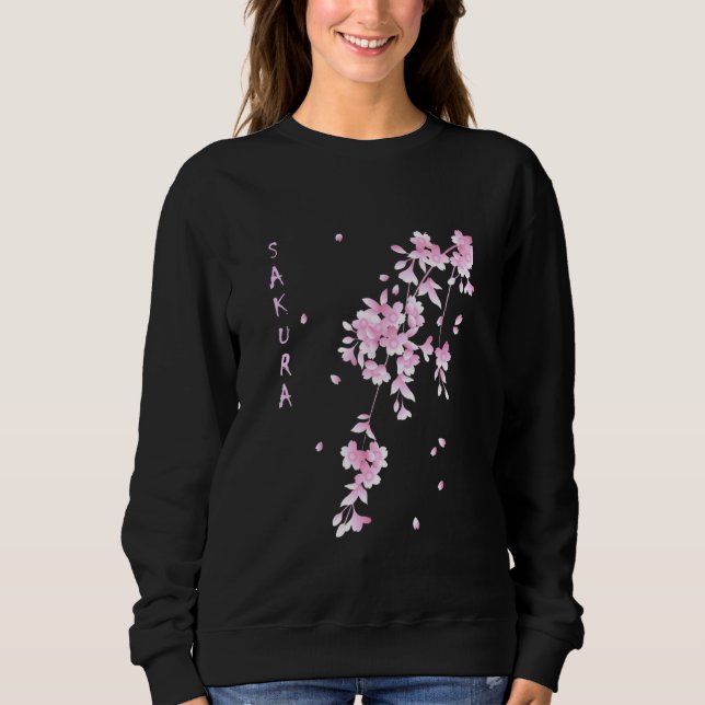 Sakura Flower Cherry Blossoms Japanese Art Japan Sweatshirt (Front)