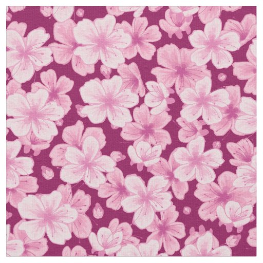 Sakura Flower Illustration Fabric