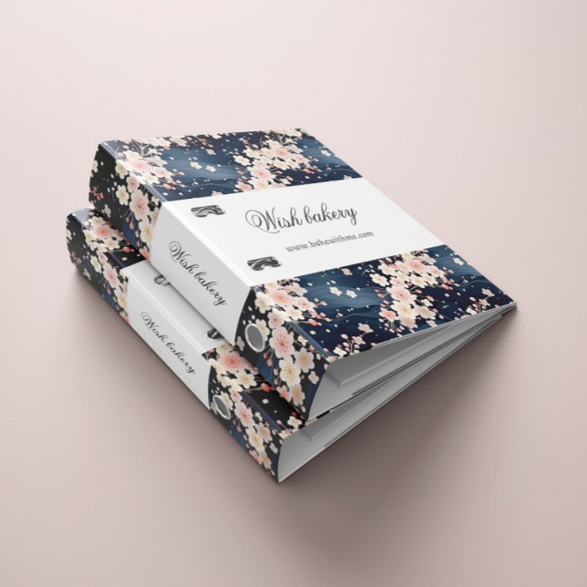 Sakura Flower Navy Waves Small Business Binder (Creator Uploaded)