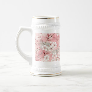 Sakura Flower Pattern Pink Beer Stein