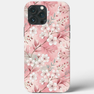 Sakura Flower Pattern Pink iPhone 13 Pro Max Case