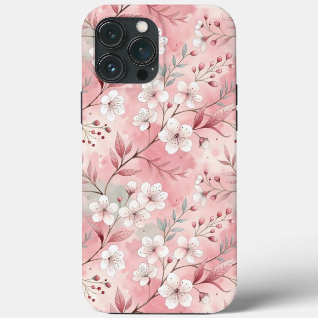 Sakura Flower Pattern Pink  Case-Mate iPhone Case (Back)
