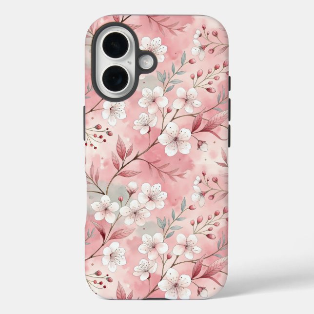 Sakura Flower Pattern Pink  Case-Mate iPhone Case (Back)