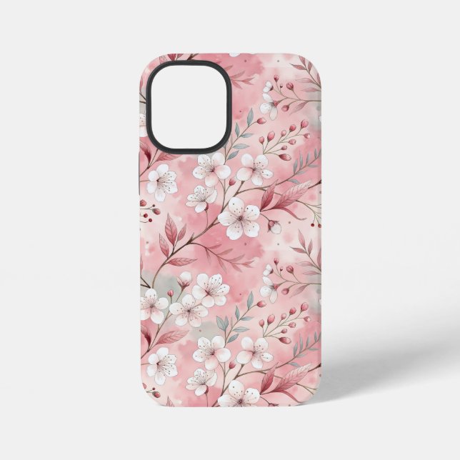 Sakura Flower Pattern Pink  iPhone Case (Back)