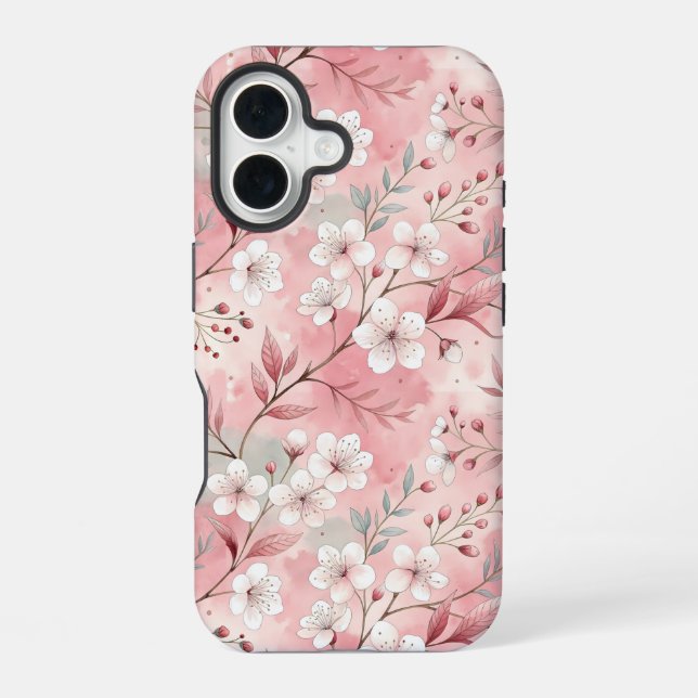 Sakura Flower Pattern Pink  iPhone Case (Back)