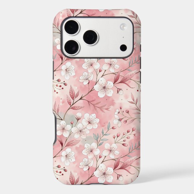 Sakura Flower Pattern Pink  Iphone Case (Back)