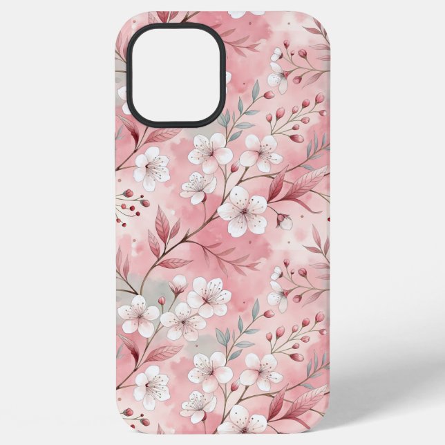Sakura Flower Pattern Pink  iPhone Case (Back)