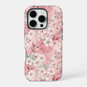 Sakura Flower Pattern Pink iPhone 16 Pro Case