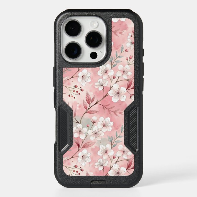 Sakura Flower Pattern Pink  Otterbox iPhone Case (Back)